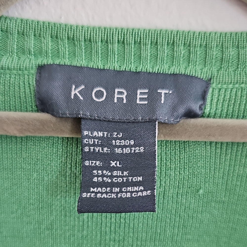 Koret Green Cotton/Silk Women's Cardigan. - Picture 2 of 7